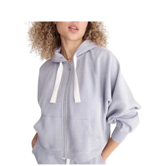 Madewell Tops - Madewell MWL Textured Waffle Cocoon Hoodie Sweatshirt Faded Lavender Size L Cute